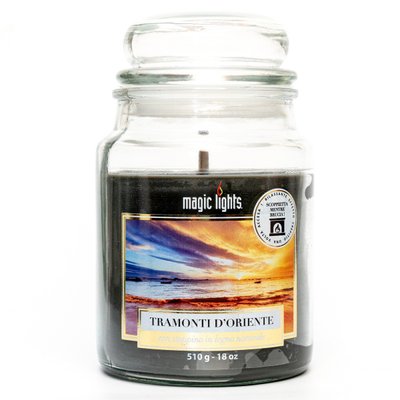 Ароматична свічка Magic Lights, аромат Сандал, 510 гр, чорна (90076) 90076 фото