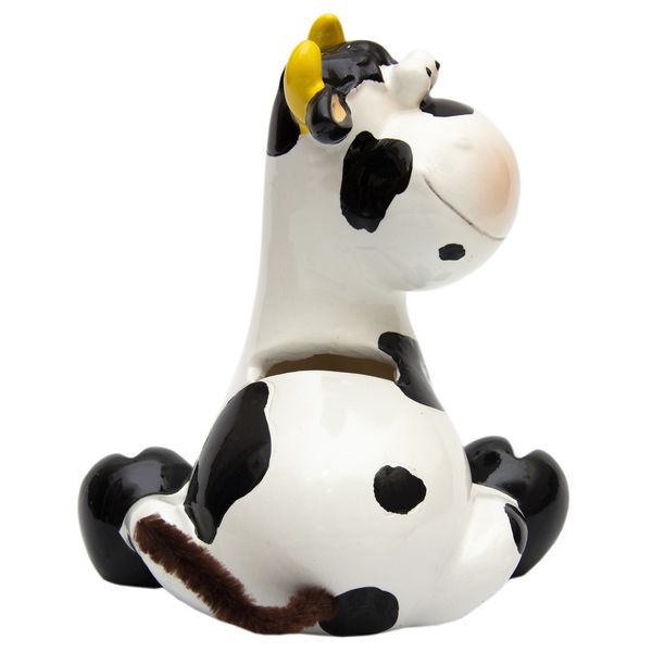 Фігурка декоративна - скарбничка корова, 14,5x9x13 см, білий, полістоун (240647) 240647 фото