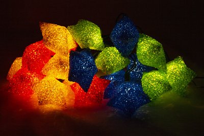Гірлянда з лампочками розжарювання - кристалічні великі зірки, 4 м, 20 л, різнокольоровий, IP20 (040070-2) 040070-2 фото