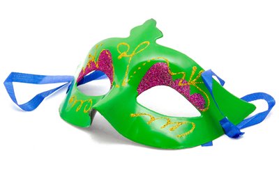 Карнавальна маска, 20x9 см, зелений, пластик (462025-4) 462025-4 фото