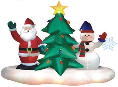 Вуличний декор Надувний Набір: Санта Клаус, Новорічна ялинка, Сніговик, 180 см (830107) 830107 фото