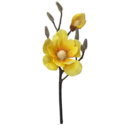 Штучна квітка Магнолія, 45 см, жовтий (631499) 631499 фото