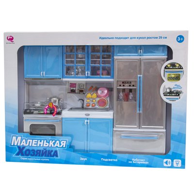Игровой набор - кукольная кухня "Маленькая хозяюшка"-3, 47x9,5x35 см, голубой, пластик (26210B/R) 26210B/R фото