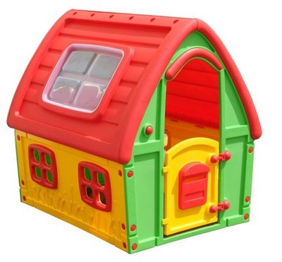 Дитячий будинок для вулиці та дому, 123,5x102,5x121,5 см, різнокольоровий, пластик, збірний (50-560) 50-560 фото