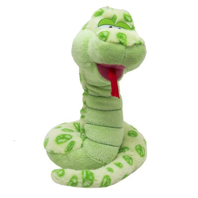 Мягкая игрушка - змейка зеленая, 25 см, зеленый, полиэстер (M1119123-3) M1119123-3 фото