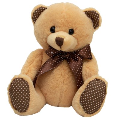 М'яка іграшка - ведмідь, 15 см, світло-коричневий, плюш (395759) 395759 фото