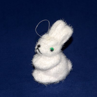 Новогодняя елочная игрушка - фигурка Кролик, 9 см, белый, пенопласт (200367) 200367 фото