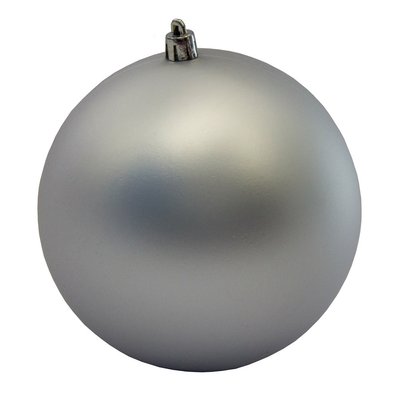 Ялинкова іграшка - куля, D12 см, срібляста, матова, пластик (890858) 890858 фото