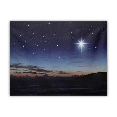 Светящаяся картина - звездное небо и светящаяся полярная звезда, 1 LЕD лампа, 30x40 см (940232) 940232 фото