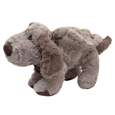 Мягкая игрушка - собака-сумочка темные уши, 30 см, серый, полиэстер (X1617930-2) X1617930-2 фото