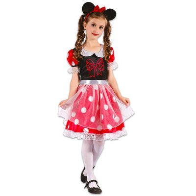 Дитячий карнавальний костюм мишки для дівчинки, зріст 92-104 см, рожевий, білий, віскоза, поліестер (091047A) 091047A фото