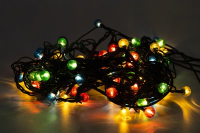 Гирлянда с лампочками накаливания - шарики, 10 м, 100 л, 8 режимов, разноцветный, IP20 (350612) 350612 фото