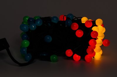 Гирлянда-нить с лампочками накаливания - жемчуг, 10 м, 100 л, 8 режимов, разноцветный, IP20 (650026) 650026 фото