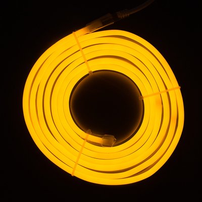 Неоновая светодиодная гирлянда-трубка SMD2835 LED, 3 м, желтый, крепления, IP20 (950026) 950026 фото