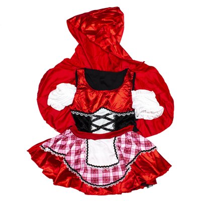 Детский карнавальный костюм Красная шапочка, рост 92-104 см, красный, вискоза, полиэстер (091053A) 091053A фото
