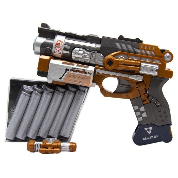 Игровой набор RoboGun 2-в-1: пистолет-трансформер CRUSHER + 6 мягких пуль (K03) K03 фото