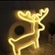 Неоновий світильник настінно-стельовий, нічник - Олень, 26x1,7x28 см, теплий білий, 3AA (140618) 140618 фото 3
