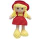 М'яка іграшка лялька з вишитим обличчям, 36 см, червона сукня (861095) 861095 фото 1