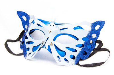 Маска карнавальна, 19x15 см, синій, пластик (461707-4) 461707-4 фото