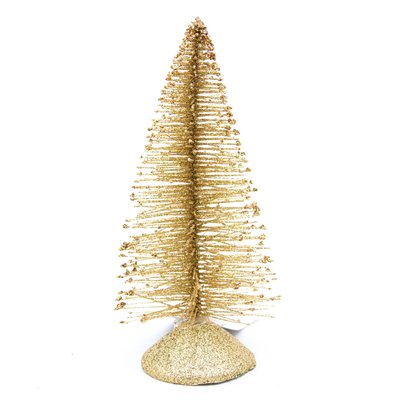 Настольная елка, 15 см, золотистый, металл (000692-2) 000692-2 фото