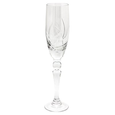 Хрустальный бокал для шампанского, узор - цветок, объем -140 мл, высота - 24 см (6404/1-2) crys6404_1-2 фото