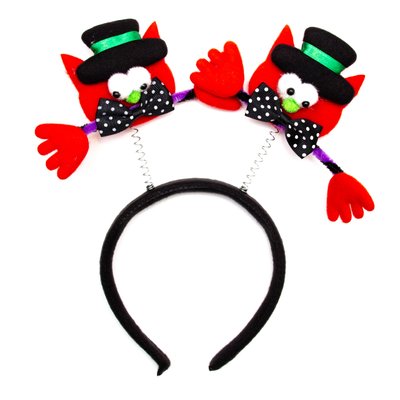 Карнавальный ободок красный кот в черной шляпе (513337-3) 513337-3 фото