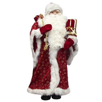 Новогодняя сувенирная фигурка Дед Мороз в красной шубе, 100 см, пластик, текстиль (600175) 600175 фото