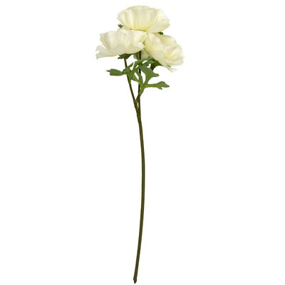 Искусственный цветок Мак - 4 цветка, ветка, ткань, пластик, 56 см, белый (130467) 130467 фото