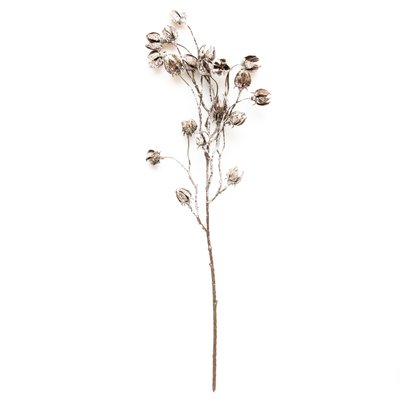 Штучна гілочка з квітами, 62 см, бежевий, полімерний матеріал, тканина (170227) 170227 фото