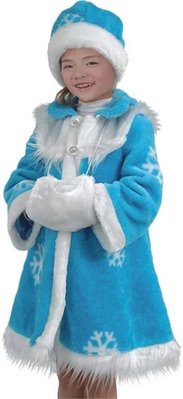 Карнавальный костюм снегурочки, размер 4, 102 см, голубой, полиэстер (460960) 460960 фото