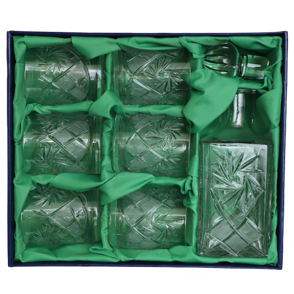 Хрустальный набор посуды Neman для виски в подарочной упаковке с тканью, 7 ед. (6280/1) crys6280_1 фото