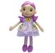 М'яка іграшка лялька з вишитим обличчям, 36 см, три квітки, фіолетова сукня (861057-2) 861057-2 фото 1