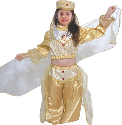 Дитячий карнавальний костюм для дівчинки - східний, 4 (4 роки-102 см), жовтий, поліестер (460519-1) 460519-1 фото