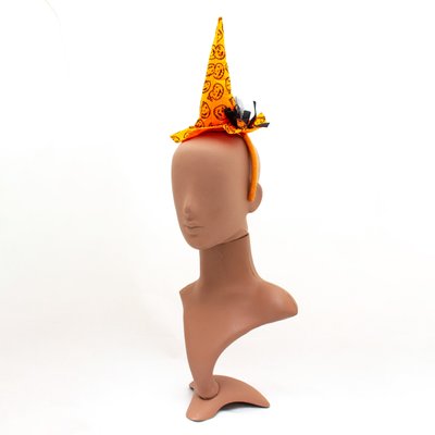 Карнавальний капелюх-обідок з гарбузами, 12,5x33 см, помаранчевий, пластик, поліестер (462643) 462643 фото