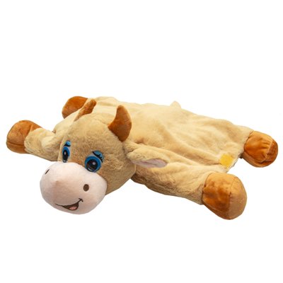 М'яка іграшка - подушка бик, 45 см, бежевий, плюш (394769) 394769 фото