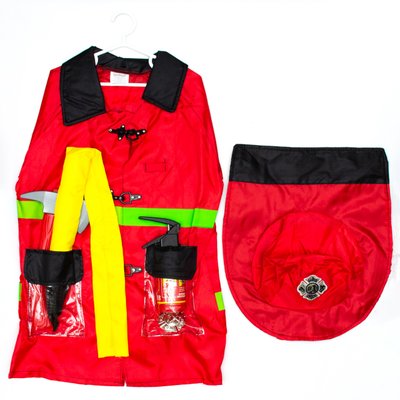 Карнавальний ігровий набір пожежника, 45x60 см, з аксесуарами, червоний (513047) 513047 фото