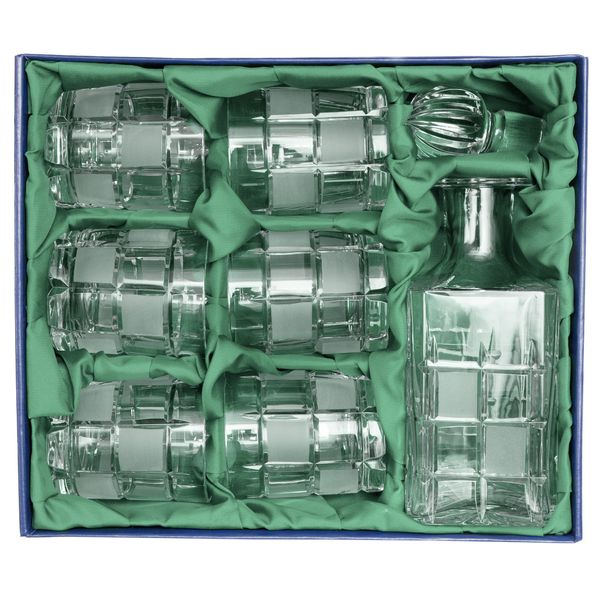 Хрустальный набор посуды Neman для виски в подарочной упаковке с тканью, 7 ед. (6280/2) crys6280_2 фото