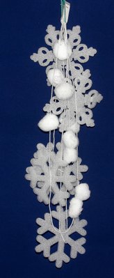 Новорічна прикраса - гірлянда з пінопластових фігурок, 2 м, білий, пінопласт, бавовна (200169) 200169 фото