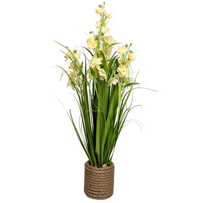 Искусственное растение Окопник с травой в горшке, 75 см, желтый, пластик, ткань (130504) 130504 фото