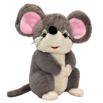 М'яка іграшка - мишка, 23 см, сірий, штучне хутро (164611/2-2) 164611/2-2 фото