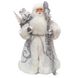 Новогодняя сувенирная фигурка Дед Мороз в бело-серебристой шубе, 40 см, пластик, текстиль (600038) 600038 фото 1