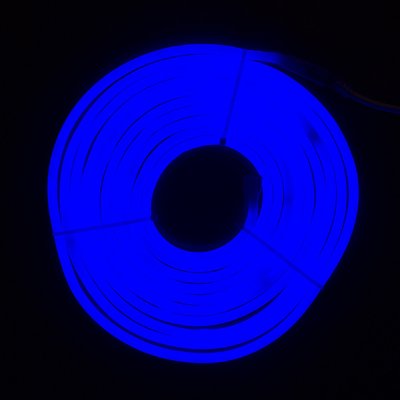 Неоновая светодиодная гирлянда-трубка SMD2835 LED, 5 м, синий, крепления, IP20 (950088) 950088 фото