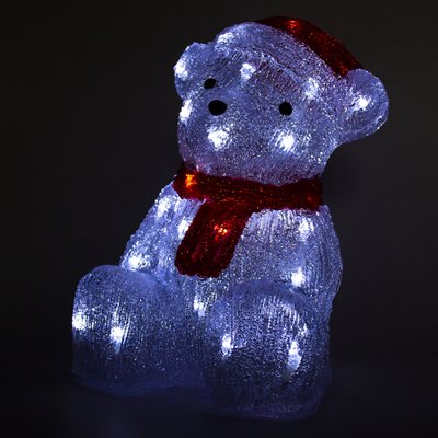 Новогодняя светодиодная декорация - Медведь, 22x17x30 см, белый, акрил, IP20 (140311) 140311 фото