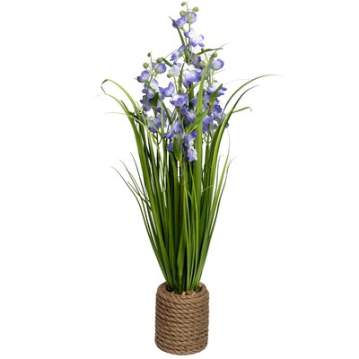 Искусственное растение Окопник с травой в горшке, 75 см, фиолетовый, пластик, ткань (130528) 130528 фото