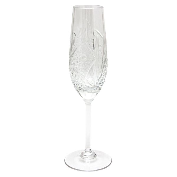 Кришталевий келих для шампанського, візерунок - геометричний малюнок, об`єм -160 мл, висота - 22,5 см (8560/2-2) 8560/2-2 фото