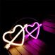 Неоновый светильник настенно-потолочный ночник - Сердце со стрелой, розовый, 25x15 см, 3AA батарейки (140670) 140670 фото 3