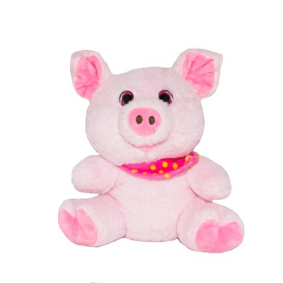 М'яка іграшка - порося з рожевою хусткою, 16 см, рожевий, поліестер (C1713716E-1) C1713716E-1 фото