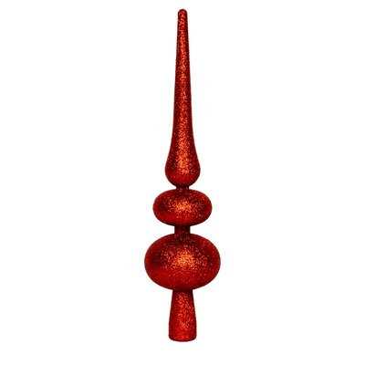 Елочное украшение - верхушка на елку, h-30 см, красный, глиттер, пластик (890032) 890032 фото