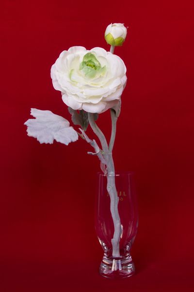 Искусственный цветок Лютик, ткань, пластик, 35 см, белый (630065) 630065 фото
