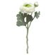 Штучна квітка Жовтець, тканина, пластик, 35 см, білий (630065) 630065 фото 1